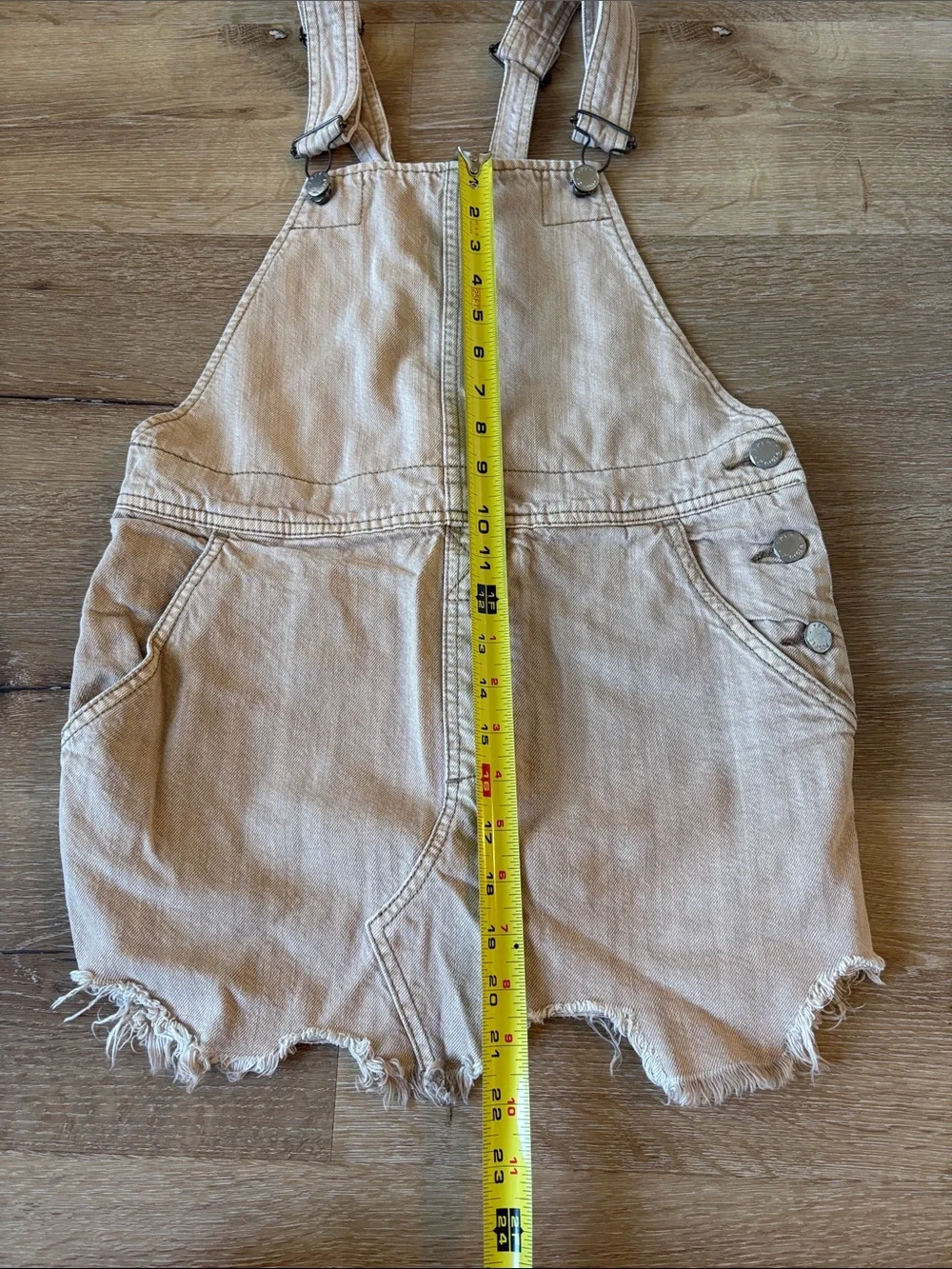 Free People Tan Denim Overall Dress